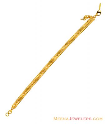 22K Fancy Ladies 2 Tone Bracelet - BrLa13648 - 22k Gold Ladies Bracelet ...