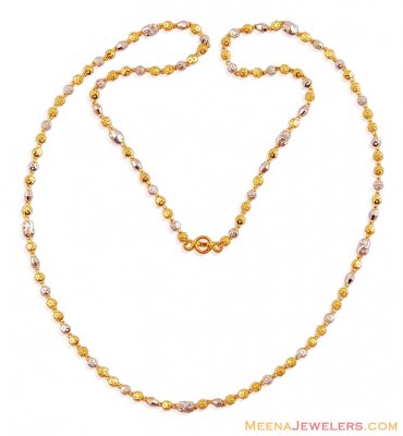 Two Tone 22K Balls Chain(24 Inches) ( 22Kt Long Chains (Ladies) )