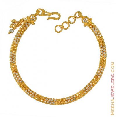 22K Gold Two tone Ladies Bracelet ( Ladies Bracelets )