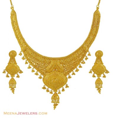 Indian Necklace Set ( 22k Gold) ( 22 Kt Gold Sets )