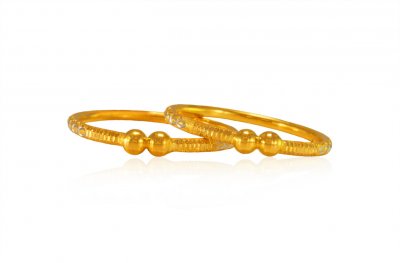 22Kt Gold Two tone Bangles for Kids ( Baby Bangles )