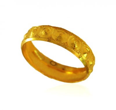 22K Gold Band - RiWb22822 - 22Kt Gold Band is designed with light frost ...