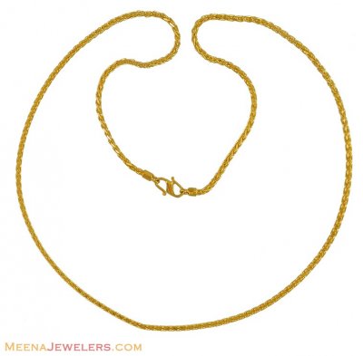 22k Mens Foxtail Chain (22 inches) ( Men`s Gold Chains )