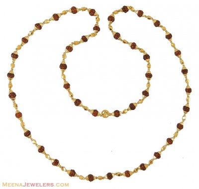 Gold Chain with Rudraksha ( Men`s Gold Chains )