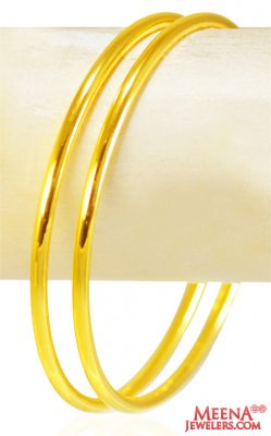 22Kt Plain Gold Bangles (2 Pc) ( Gold Bangles )