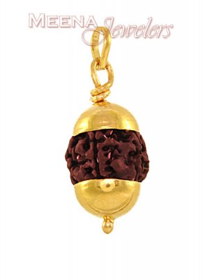 Gold Pendant with Rudraksha ( Om Pendants )