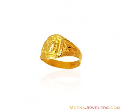 Gold Ganesh Adjustable Kids Ring