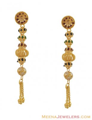 Indian Fancy Earrings (22K) ( 22Kt Gold Fancy Earrings )