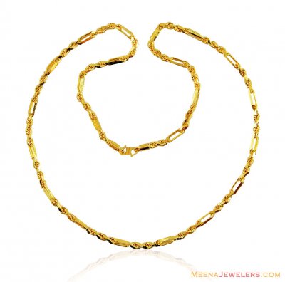 Fancy Mens Gold Rope Chain 22 in  ( Men`s Gold Chains )