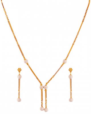 22k Gold Dokya Style Necklace Set ( Light Sets )
