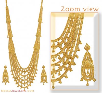 22 Karat Layered Necklace Set ( Bridal Necklace Sets )