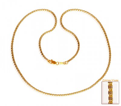 22Kt Gold Two Tone Chain 20In ( 22Kt Gold Fancy Chains )