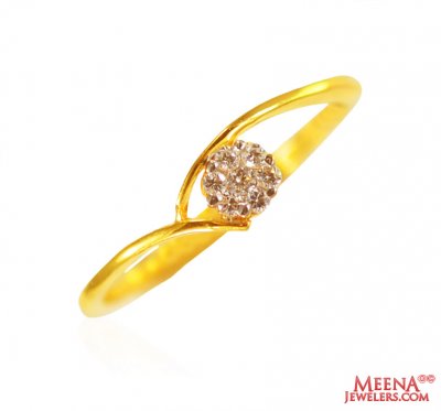 22Kt Gold CZ Ring ( Ladies Signity Rings )