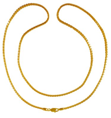 22Kt Gold Mens Chain (24 In) ( Plain Gold Chains )