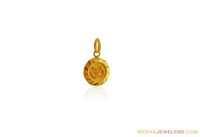 22K OM Gold Pendant (circle) ( Om Pendants )