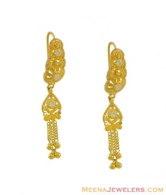 Fancy Indian Hook Earrings ( 22Kt Gold Fancy Earrings )