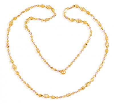 Two Tone Gold Balls Chain (24 IN) ( 22Kt Long Chains (Ladies) )