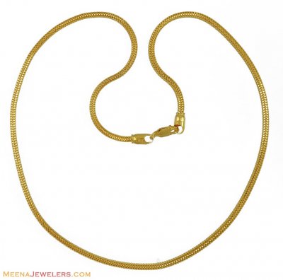 22K Mens Solid Chain (18 inches) ( Men`s Gold Chains )