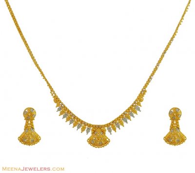 Gold Two Tone Necklace Set ( Light Sets )