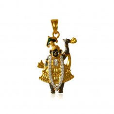 Lord Shrinathji 22K Gold Pendant