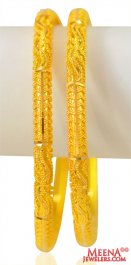 22kt Gold Pipe Style Bangles (2pcs)