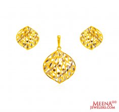 22Kt Gold Two Tone Pendant Set