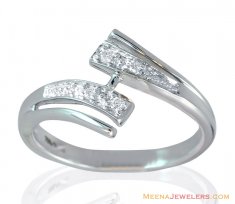 18K Fancy White Gold Diamond Ring