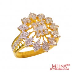22Kt Gold and CZ Designer Ring ( Ladies Signity Rings )