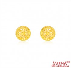 22K Gold Filigree Earrings  ( 22 Kt Gold Tops )