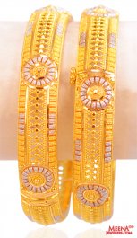 22Kt Gold Two Tone Kada (2 Pc)