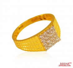 Mens Signity Ring (22K Gold) ( Mens Signity Rings )