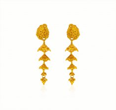 22k Gold  Layered Earrings  ( 22Kt Gold Fancy Earrings )