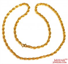 22 Kt Gold Rope Chain