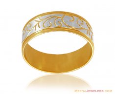 18K Two Tone Fancy Band ( Wedding Bands )