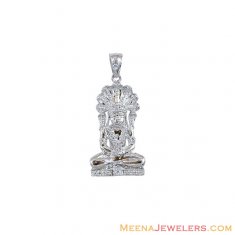 18k White Gold Lord Vishnu Pendant ( Ganesh, Laxmi and other God Pendants )