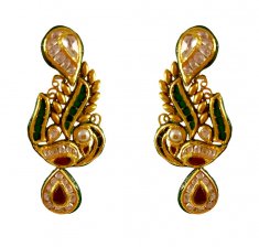 22KT Gold Antique Earrings ( 22Kt Gold Fancy Earrings )