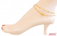 22Kt Gold Multi Tone Anklets (2 Pc)