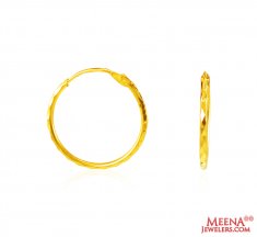 22Kt Gold Fancy Hoop Earrings ( Hoop Earrings )