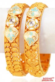 22Kt Gold Antique Kadas (2 Pcs)