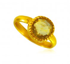 22k Gold Yellow Saphire Ring  ( Ladies Rings with Precious Stones )