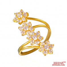 22Kt Gold and CZ Designer Ring ( Ladies Signity Rings )