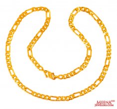 22 Kt Figaro Chain (20 In)