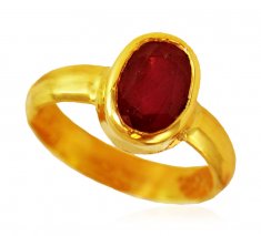 22Kt Gold Ruby Ring (Manik) ( Astrological BirthStone Rings )