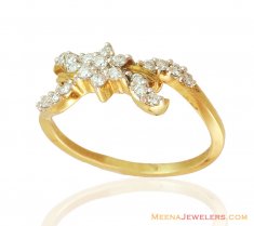 18K Delicate Diamond Gold Ring