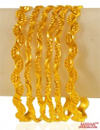 22 Kt Gold Bangles (6 Pc) ( Gold Bangles )