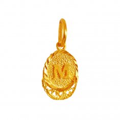 22 KT Gold Pendant with Intial M