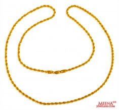22 Kt Hollow Rope Chain (20 Inches)