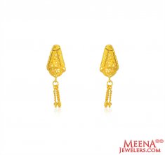 22K Gold Filigree Hanging Earrings ( 22 Kt Gold Tops )