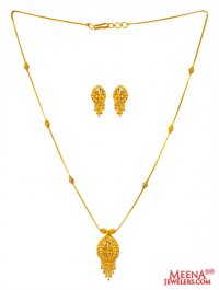 22K Gold Two Tone Necklace Set 