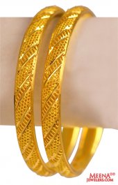 22kt Gold Fancy Bangles (2 Pc)